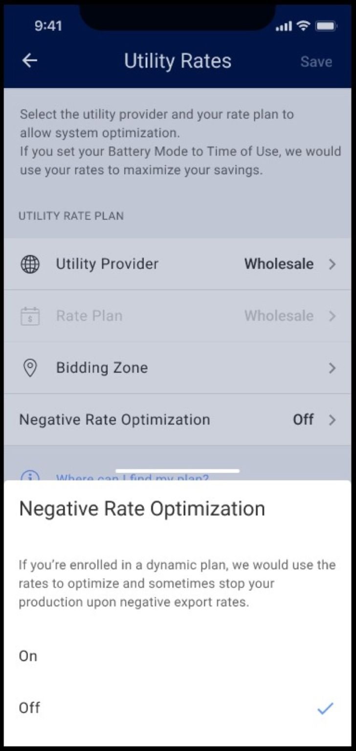 SolarEdge negative rate optimization